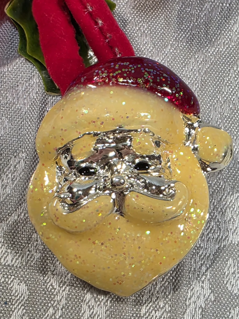 Festive Christmas Enamel Santa Pin Brooch
